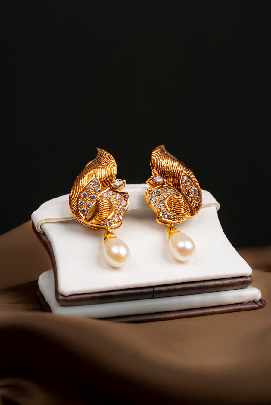 Golden Pearl Drop Earrings