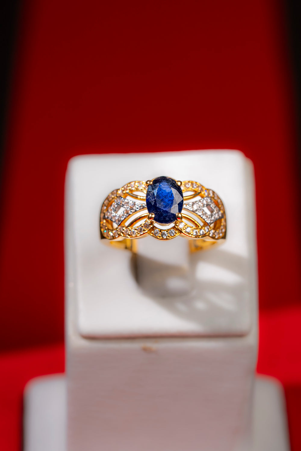 Midnight Sapphire Glow Ring