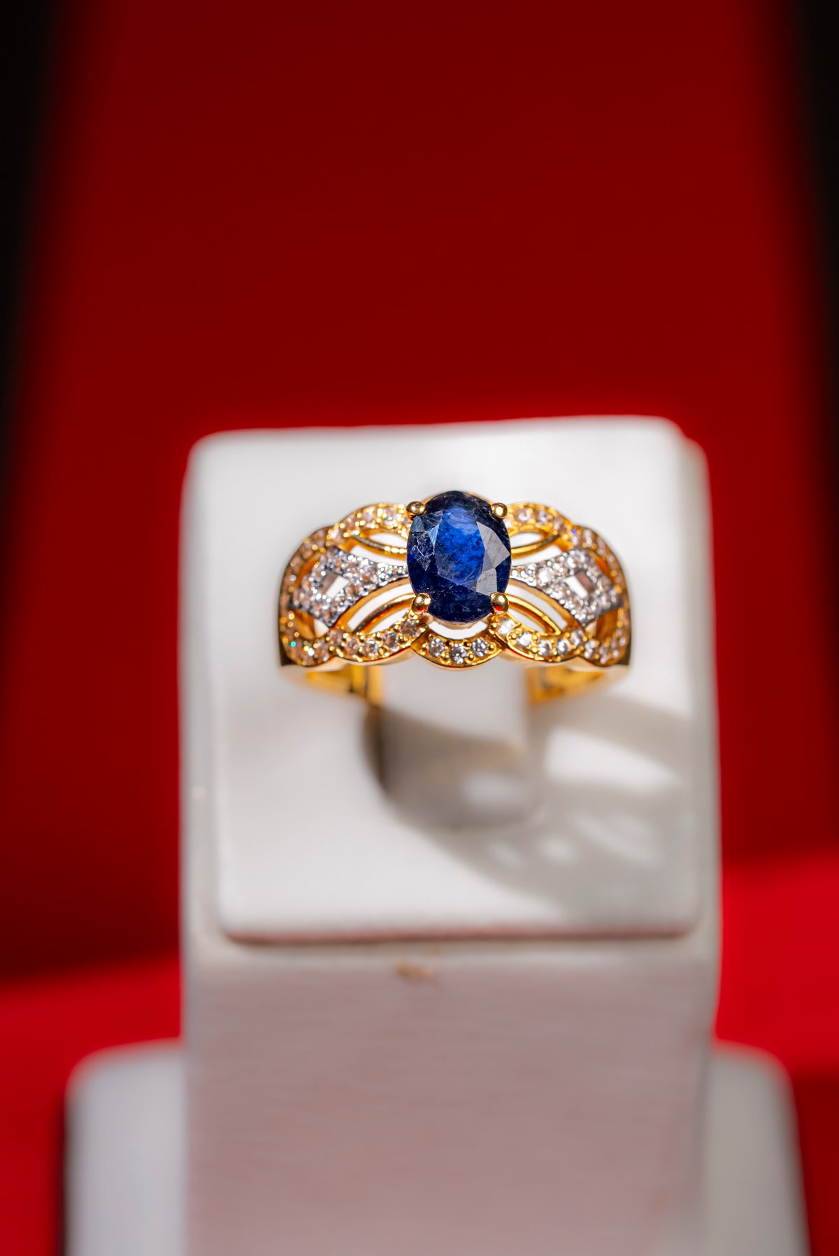 Midnight Sapphire Glow Ring